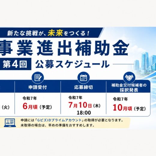最新】中小企業新事業進出補助金 第4回公募の変更点・要件・採択を解説